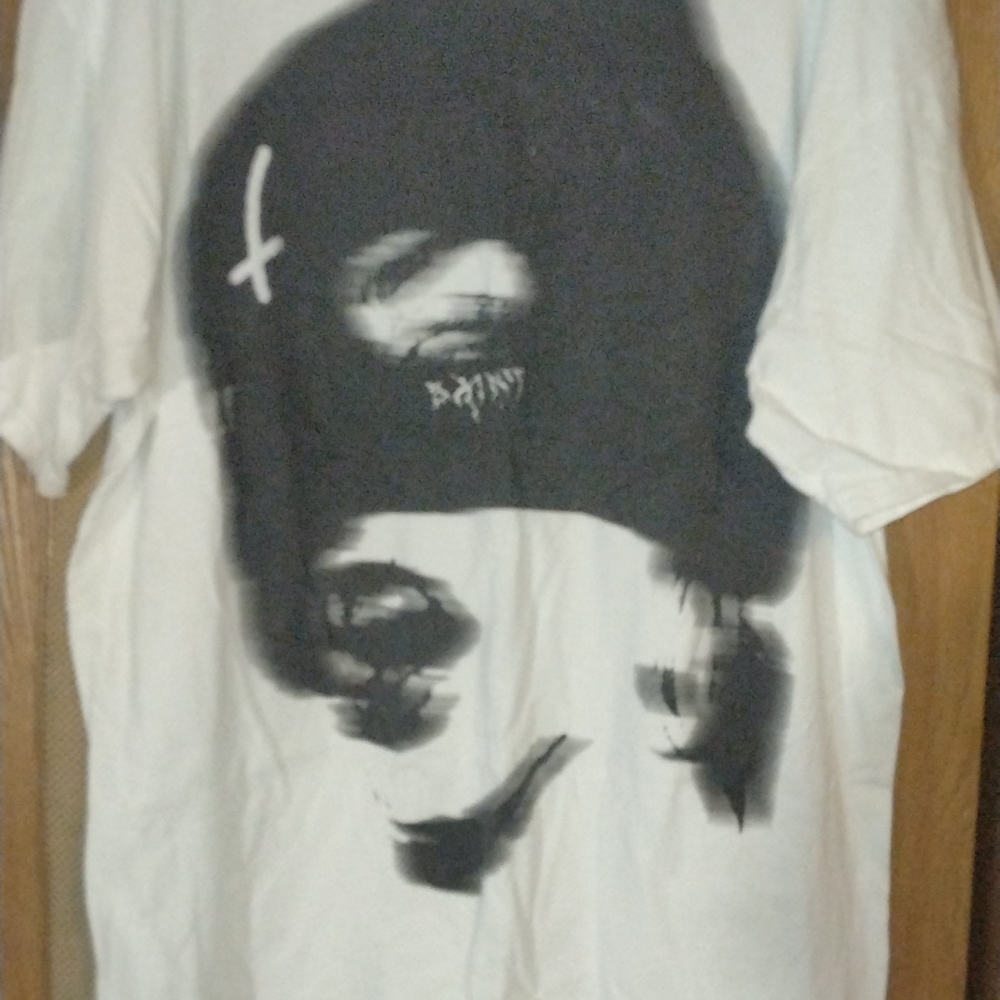 Fashion Nova Black and White (Girl In Mask) Graphic T-shirt - XXL